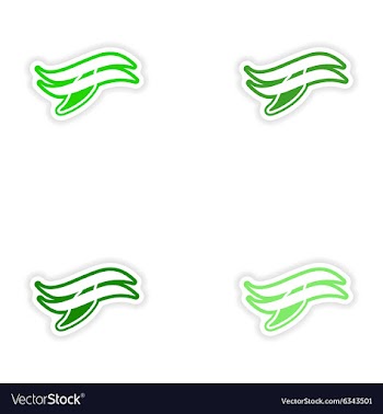 Set paper stickers on white background whale logo vector image