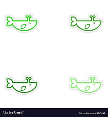 Set paper stickers on white background whale with vector image