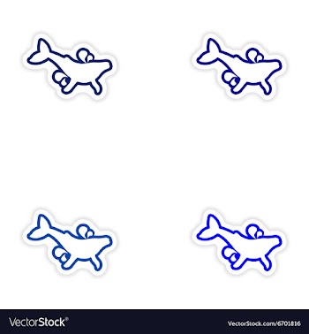 Set paper stickers on white background whale with vector image