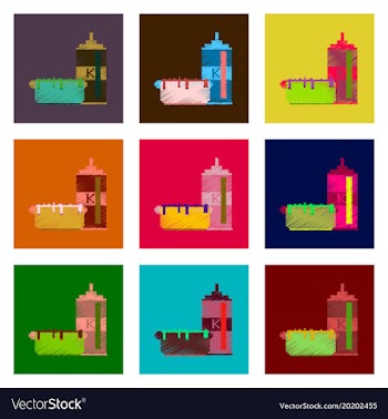 Set pixel icons fast food vector image
