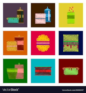 Set pixel icons fast food vector image