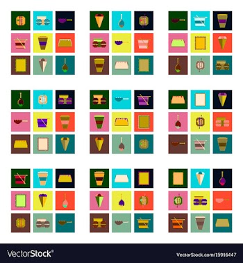 Set pixel icons of fast food vector image