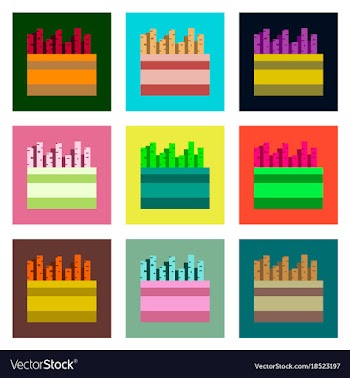 Set pixel icons of french fries vector image