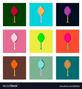 Set pixel icons of fried chicken drumsticks vector image
