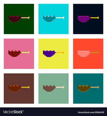 Set pixel icons of fried chickens leg vector image