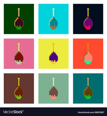 Set pixel icons of fried chickens leg vector image