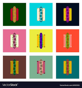 Set pixel icons of hot dog vector image