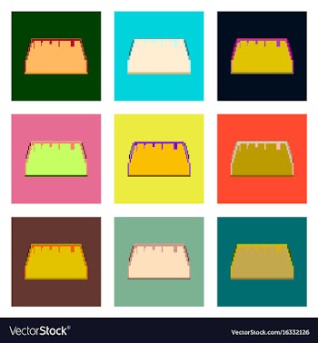 Set pixel icons of tacos vector image
