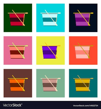 Set pixel icons of tea cup vector image