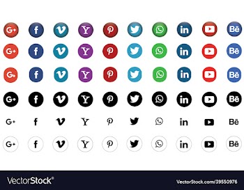 set popular social media icons facebook instagra