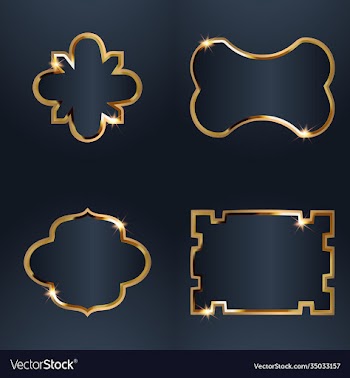 set sale golden labels retro vintage