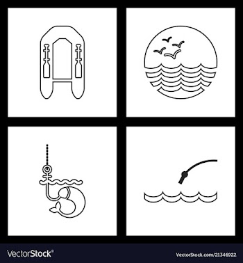 Set sea icons vector image