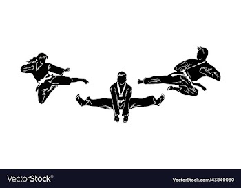 set silhouette taekwondo logo