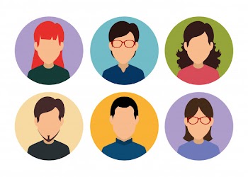 Set social people media profile member Free Vector