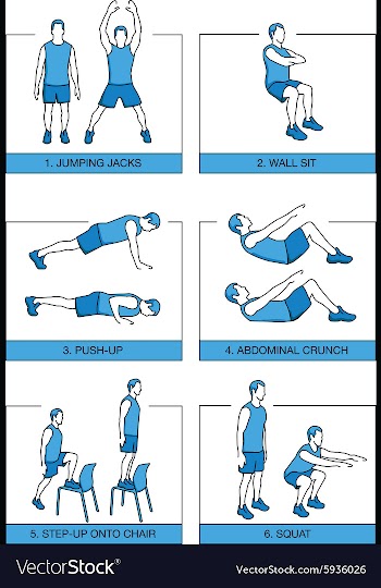 Set sport exercises 7 minutes vector image