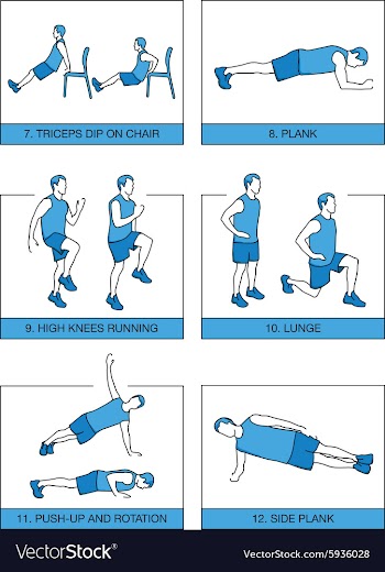 Set sport exercises 7 minutes vector image