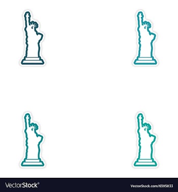 Set stickers The Statue of Liberty on white vector image