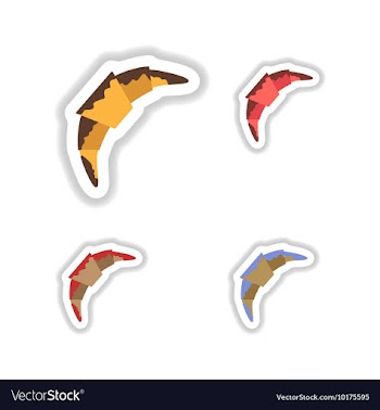 Set stylish paper stickers croissant in the glaze vector image