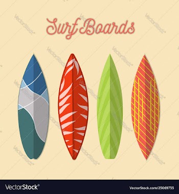 Set surfboard isolated vector image