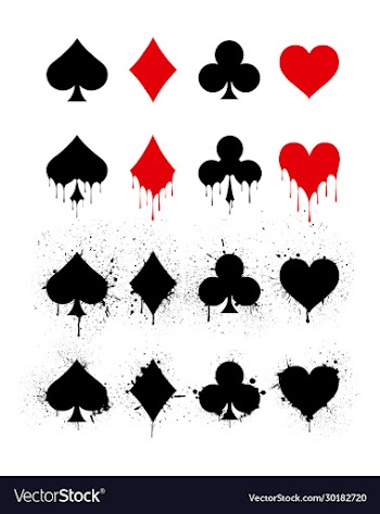 set symbols deck cards for playing poker