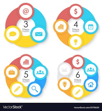 Set template for round diagram vector image