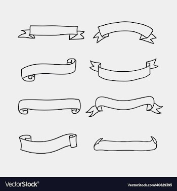 set vintage hand draw banner