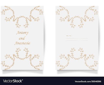 set wedding card flyer pages ornament concept