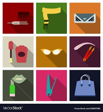Set with icons on theme of shopping and clothes vector image