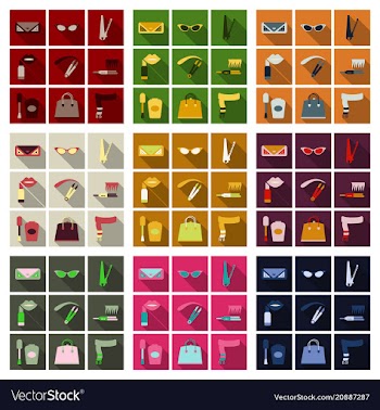 Set with icons on theme of shopping and clothes vector image
