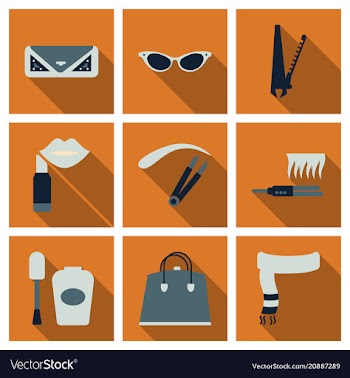 Set with icons on theme of shopping and clothes vector image