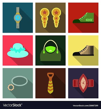 Set with icons on theme of shopping and clothes vector image