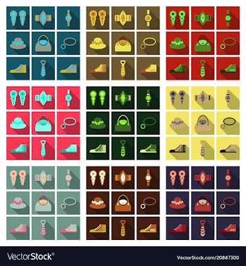 Set with icons on theme of shopping and clothes vector image