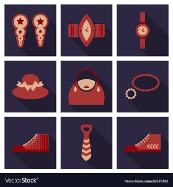 Set with icons on theme of shopping and clothes vector image