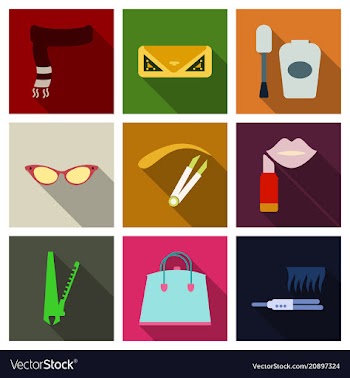 Set with icons on theme of shopping and clothes vector image