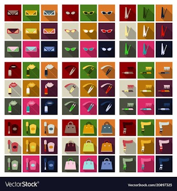 Set with icons on theme of shopping and clothes vector image