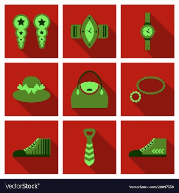 Set with icons on theme of shopping and clothes vector image