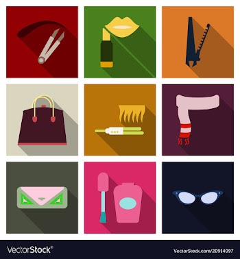 Set with icons on theme of shopping and clothes vector image