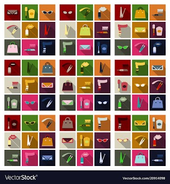 Set with icons on theme of shopping and clothes vector image