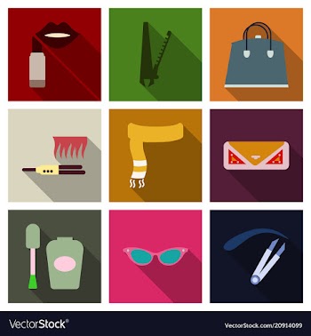 Set with icons on theme of shopping and clothes vector image