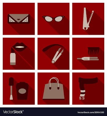 Set with icons on theme of shopping and clothes vector image