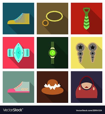 Set with icons on theme of shopping and clothes vector image