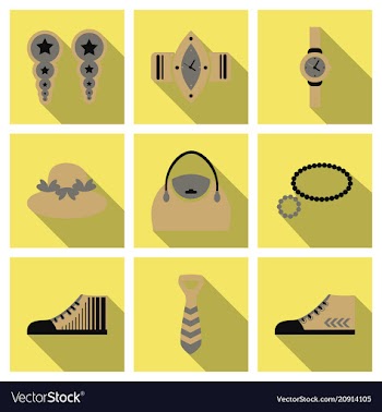 Set with icons on theme of shopping and clothes vector image