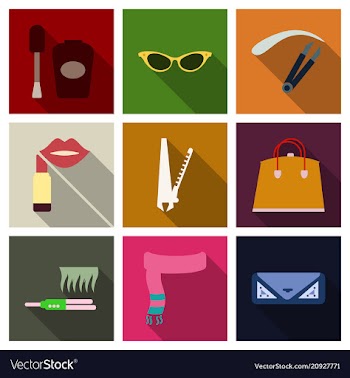Set with icons on theme of shopping and clothes vector image
