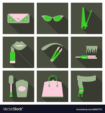 Set with icons on theme of shopping and clothes vector image