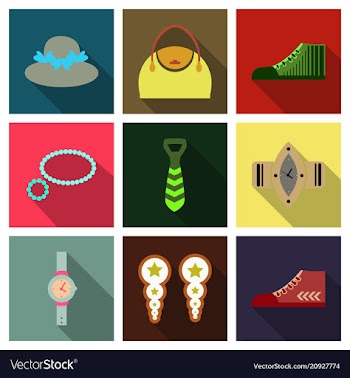 Set with icons on theme of shopping and clothes vector image