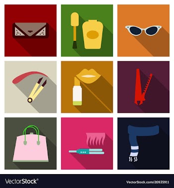 Set with icons on theme of shopping and clothes vector image
