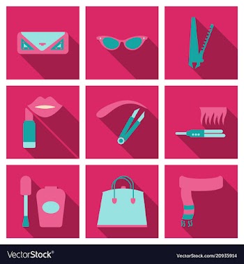 Set with icons on theme of shopping and clothes vector image