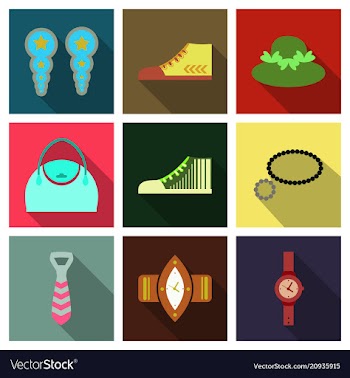 Set with icons on theme of shopping and clothes vector image