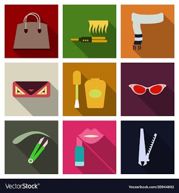 Set with icons on theme of shopping and clothes vector image
