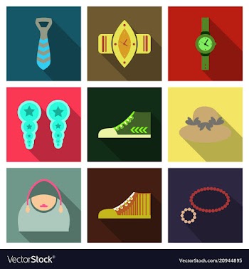 Set with icons on theme of shopping and clothes vector image